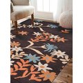 Glitzy Rugs 9 x 12 ft. Hand Tufted Wool Area Rug, Brown - Floral UBSK00689T0004A17